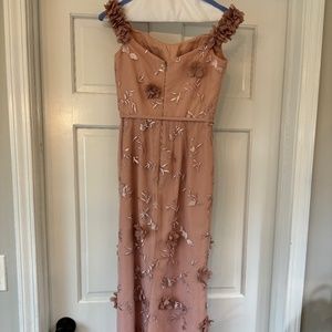 Marchesa Notte floral-embroidered maxi gown